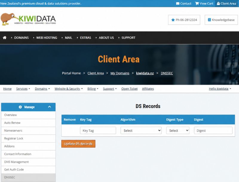 Kiwidata DNSSEC