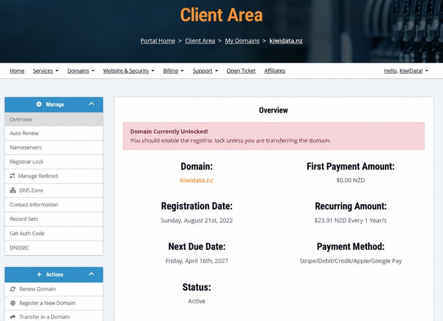 KiwiData Name Servers, DNS Zone & DNSSEC Management Guide